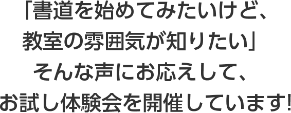 お試し体験会を開催しています。